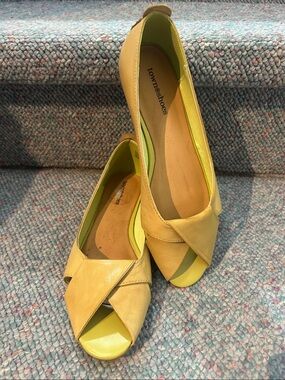 Yellow Peep-Toe Flats
